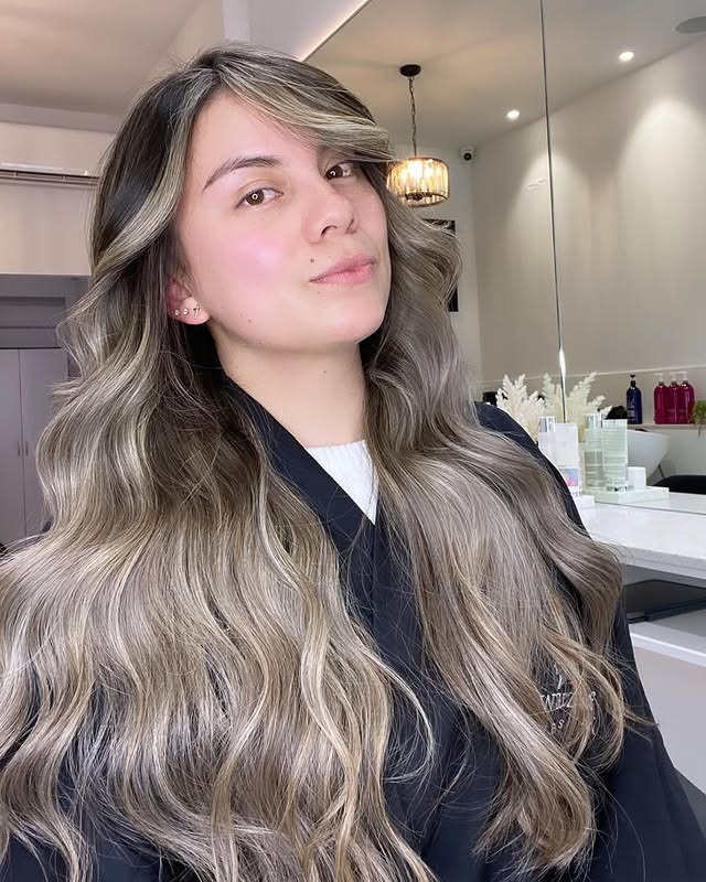 14. Long Layered Ash Platinum with Face-Framing Pieces - Ash Platinum Hair Color