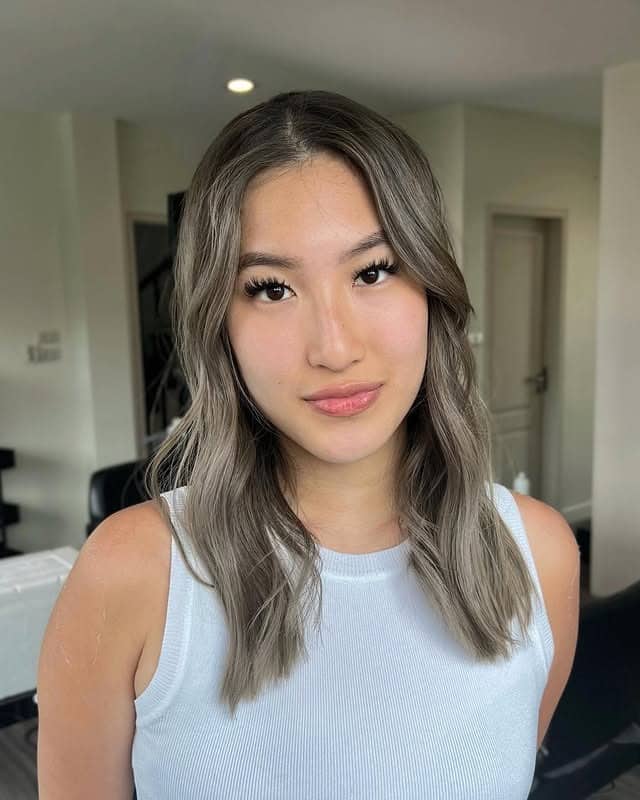 19. Soft Ash Platinum Waves with Dimensional Blend - Ash Platinum Hair Color