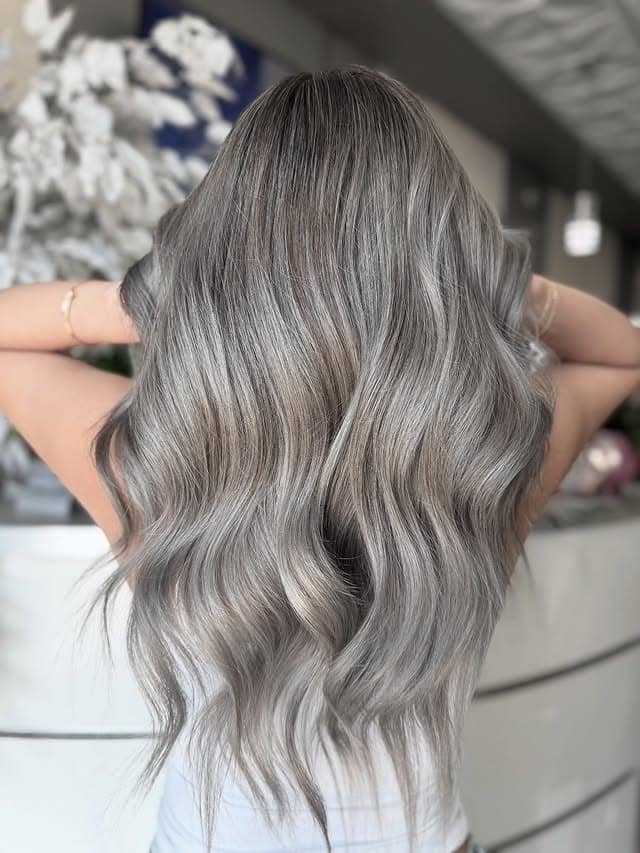 22. Smoky Silver Ash Platinum Dimensional Waves - Ash Platinum Hair Color