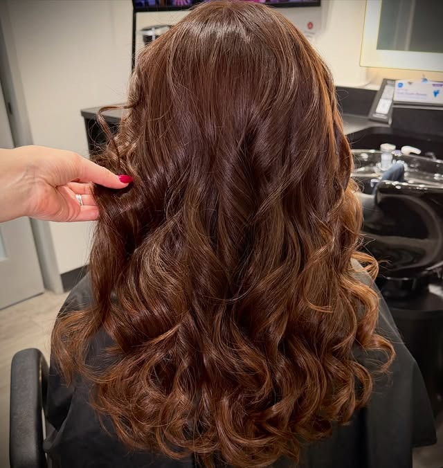7. Defined Curl Waves in Deep Chestnut Brown - Warm Chestnut Hair Color