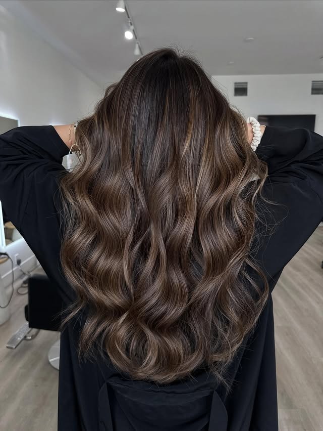 21. Long Voluminous Waves in Cool-Toned Chestnut Brown - Warm Chestnut Hair Color