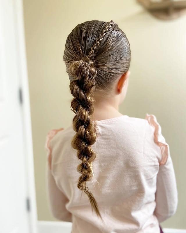 1. Sleek Brunette Rope Accent with Classic Three-Strand Braid - Rope Braid Hairstyles