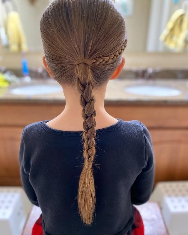 5. Minimalist Light Brown Rope Wrap Ponytail Braid - Rope Braid Hairstyles