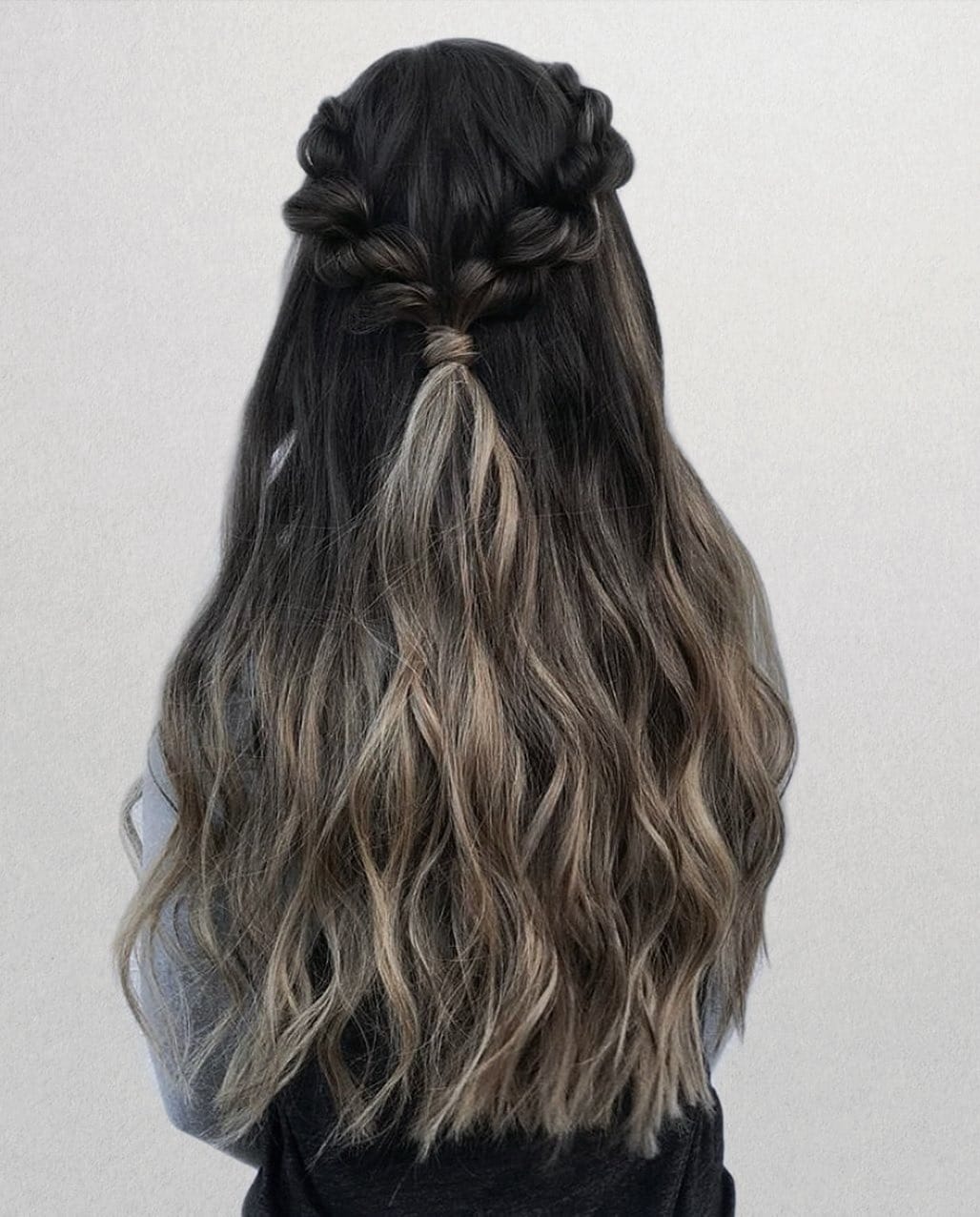 6. Dark Brunette Double Rope Crown with Loose Waves - Rope Braid Hairstyles