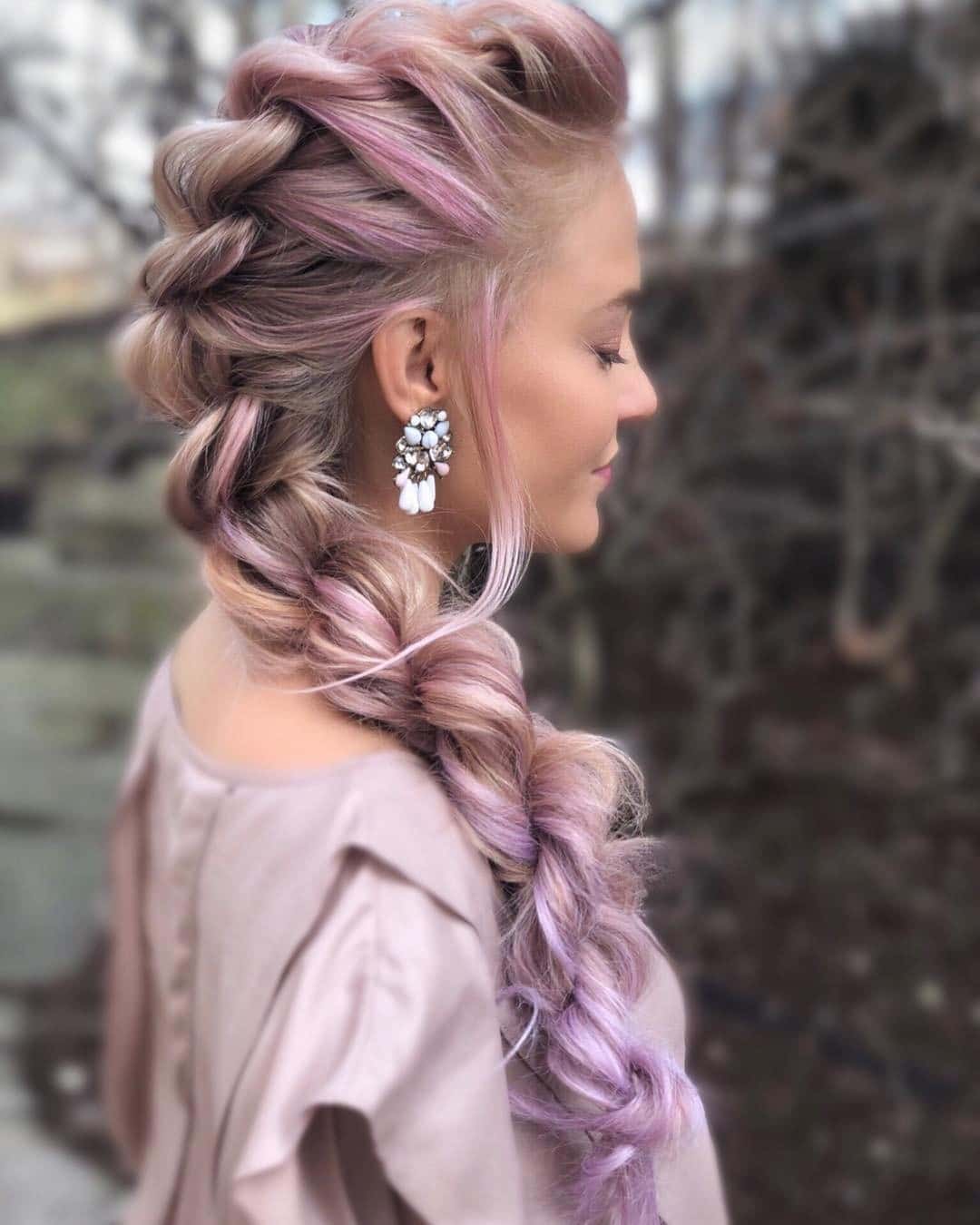 20. Pastel Blonde Rope Braid with Soft Side Sweep - Rope Braid Hairstyles