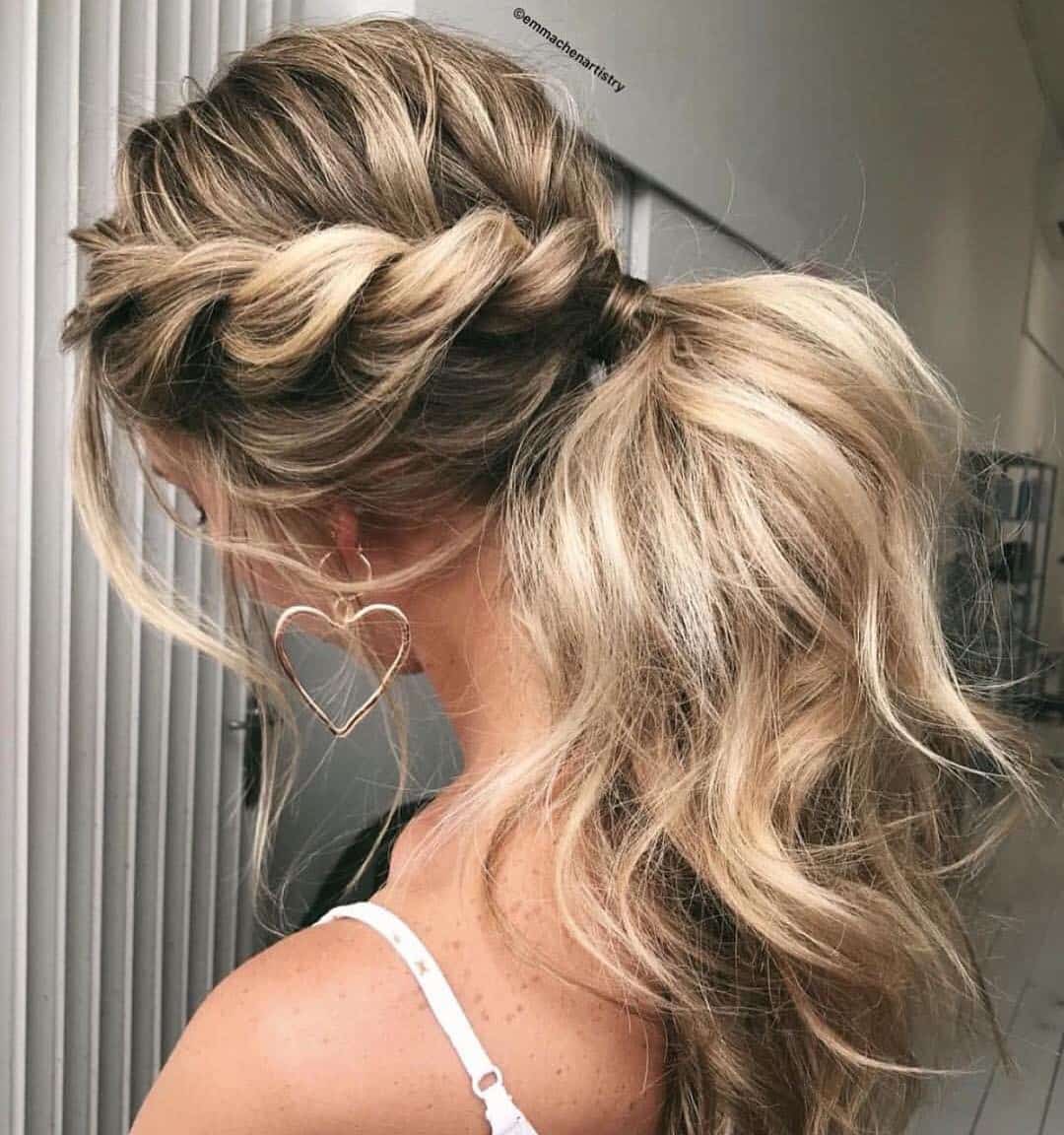 21. Dimensional Blonde Rope Braid Ponytail with Soft Waves - Rope Braid Hairstyles