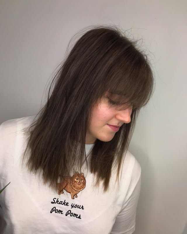 12. Layered Mid-Length Cut with Soft Fringe in Deep Brunette - Messy Fringe Haircut For Women