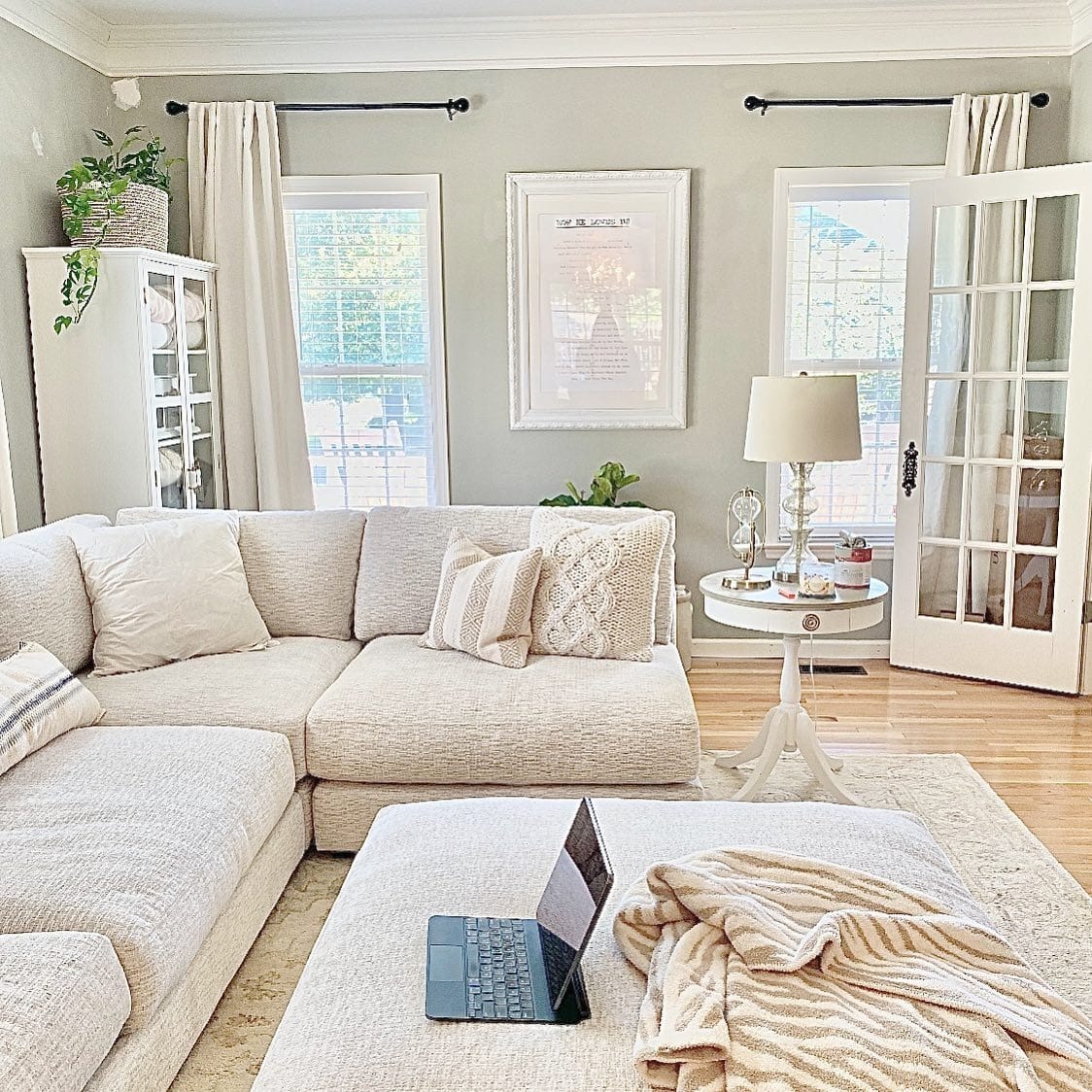 3. Light-Filled Cottage Style with Cream and Soft Beige - french country living room ideas