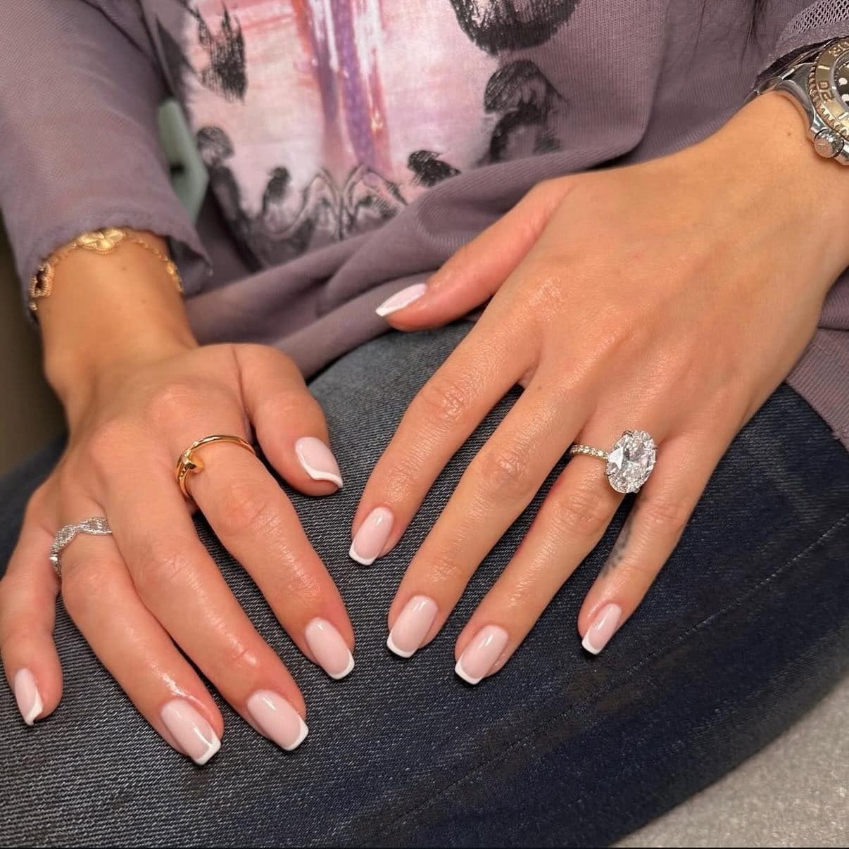 2. Classic Short French Tip Square Nails - french tip coffin nail ideas