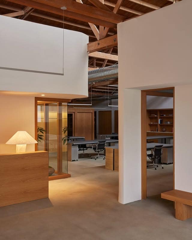 18. Warm Timber Office With Architectural Ceilings - creative office ideas