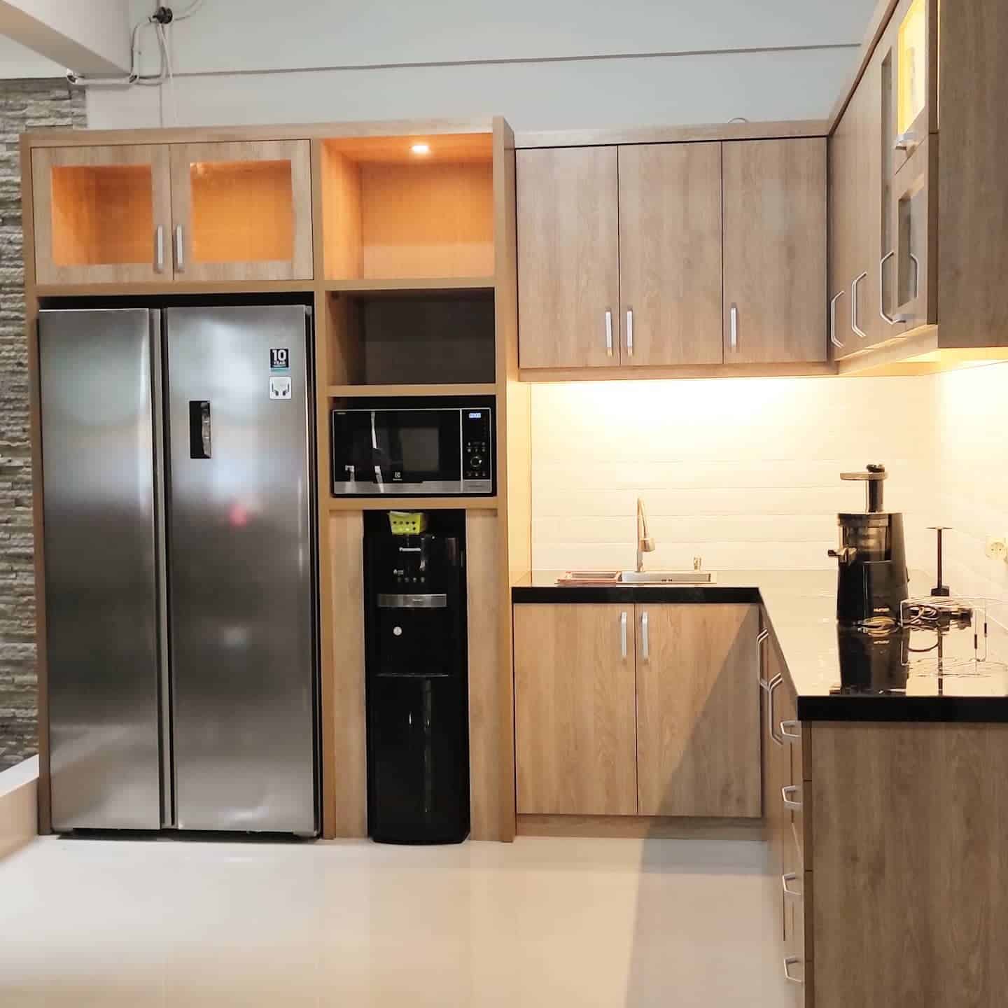 2. Light Oak Corner Kitchen With Built-In Storage Wall - corner kitchen ideas