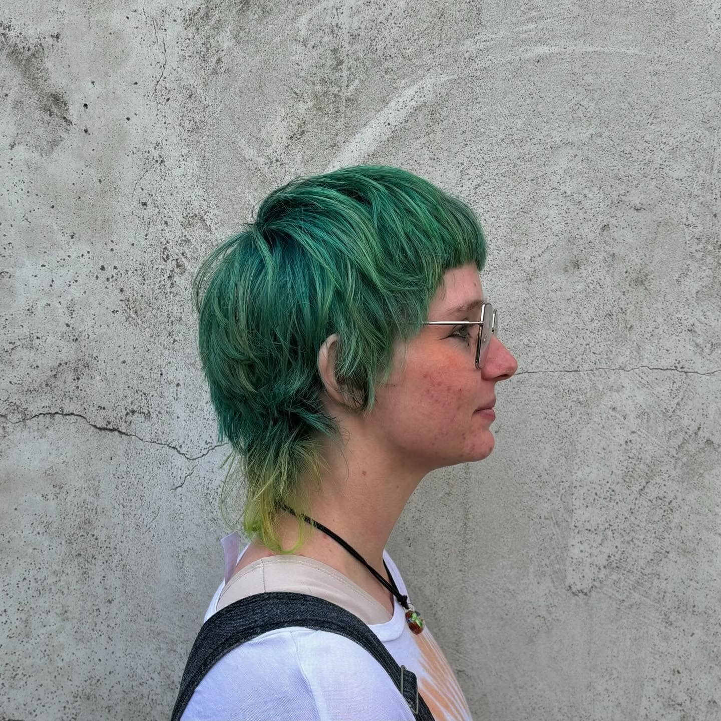 2. Textured Pixie Mullet with Emerald Green - Short Wispy Haircuts
