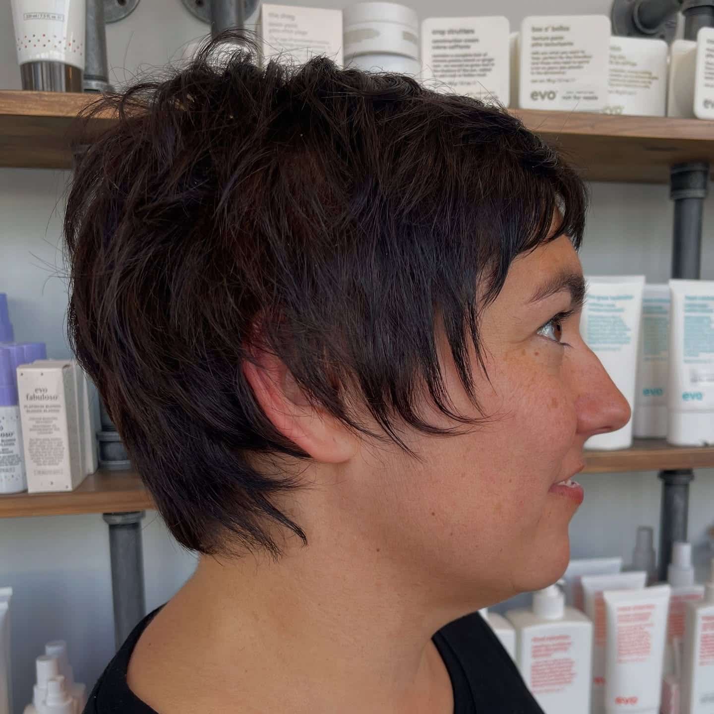 14. Textured Pixie Cut with Dark Espresso Brown - Short Wispy Haircuts