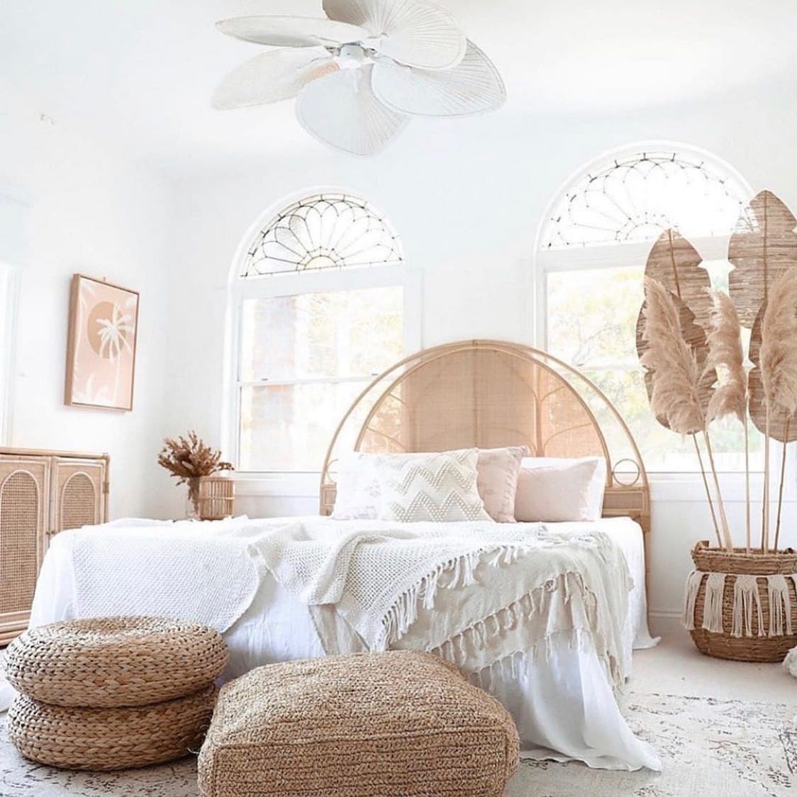4. Coastal Boho Bedroom with Woven Decor - earthy bedroom ideas