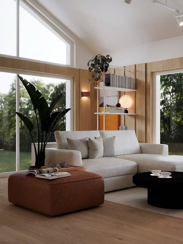 1. Modern Cottage Living Room in Warm Neutrals - cottage living room ideas
