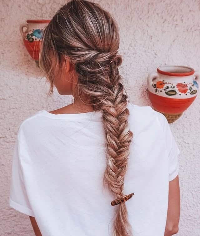 12. Rose Brown Loose Fishtail Braid - Fishtail Braid Hairstyles