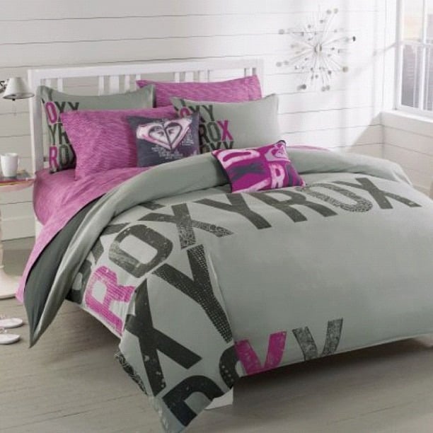 15. Playful Purple and Gray Teen Bedroom - purple and gray bedroom ideas
