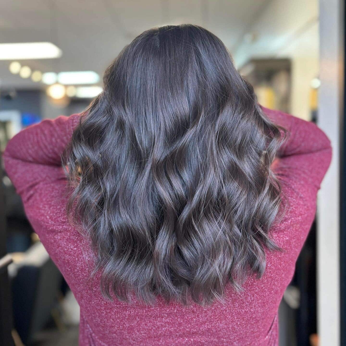 4. Espresso Brown Textured Waves - Long Textured Layers