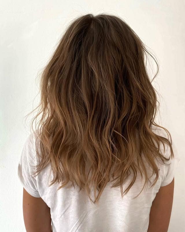 20. Chestnut Brown Tousled Layers - Long Textured Layers