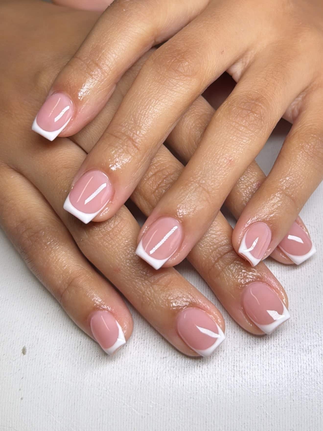 3. Classic White Micro French Square Nails - french nail ideas