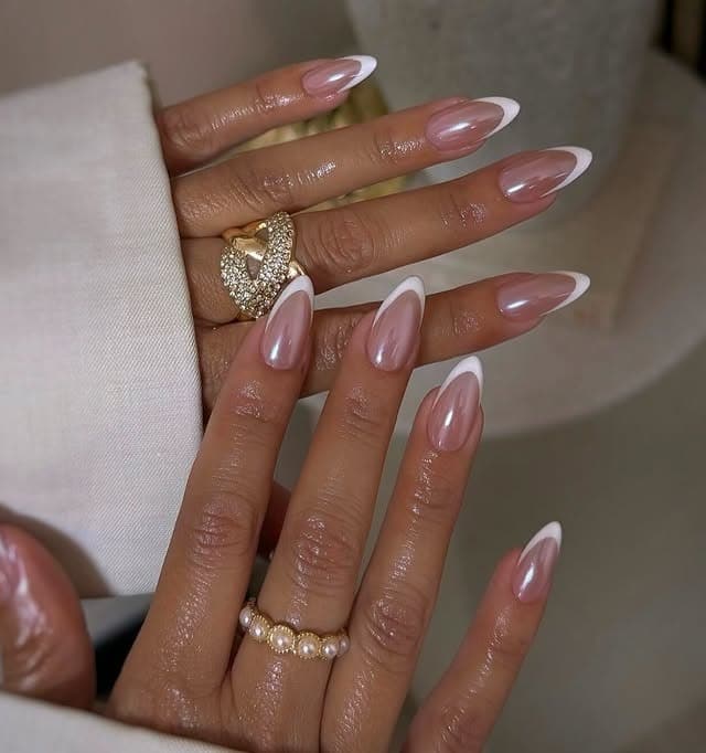 18. Milky White French Stiletto Nails - french nail ideas