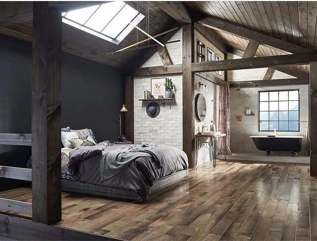 8. Rustic Loft Bedroom with Industrial Charm - industrial bedroom ideas
