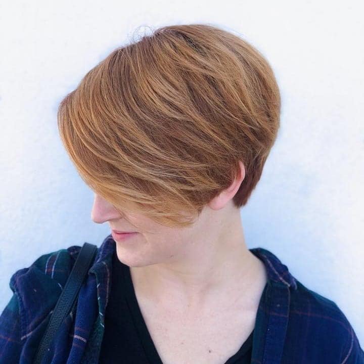 1. Soft Copper Long Pixie Bob - Long Pixie Haircuts