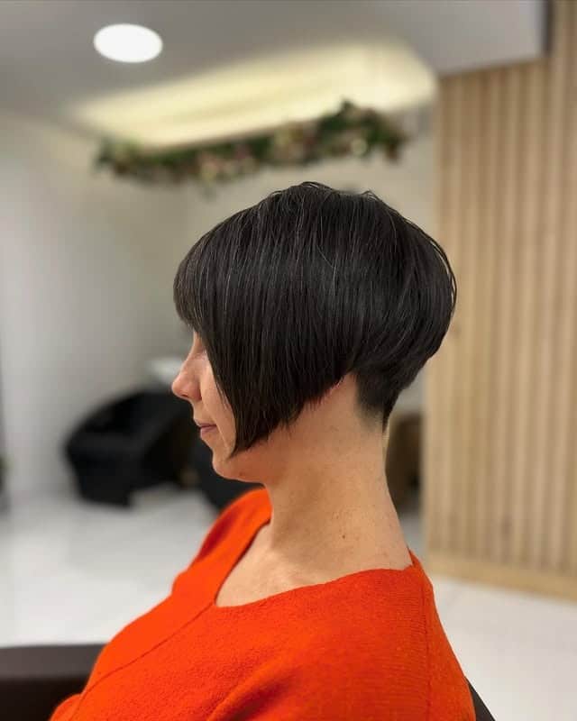 8. Rounded Chocolate Brown Pixie Cut - Long Pixie Haircuts