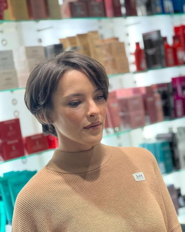13. Soft Mocha Tapered Pixie - Long Pixie Haircuts