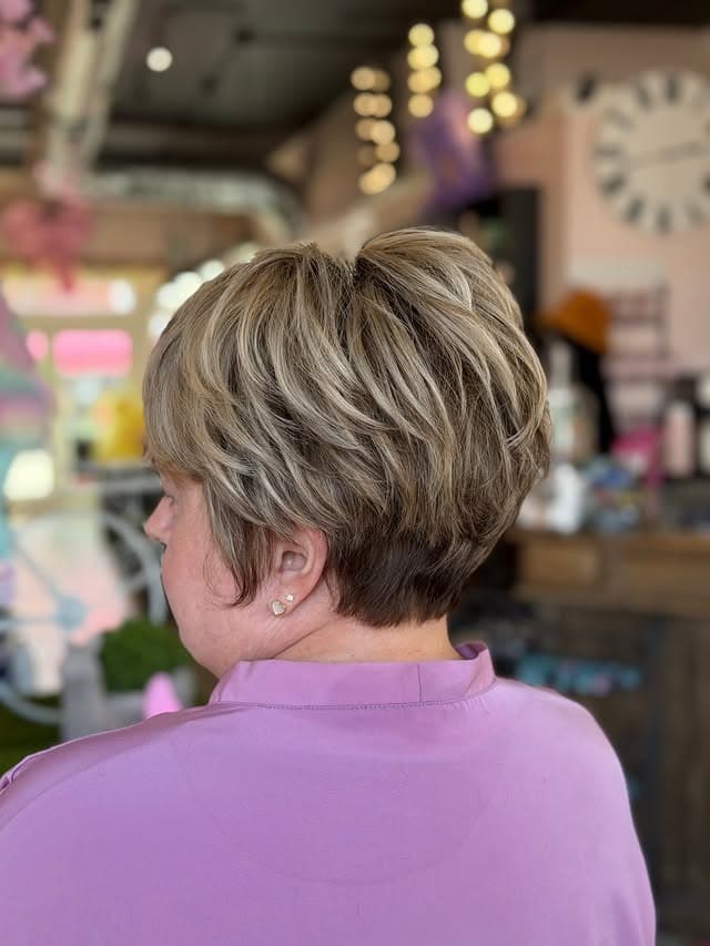 19. Layered Beige Blonde Pixie Bob - Long Pixie Haircuts