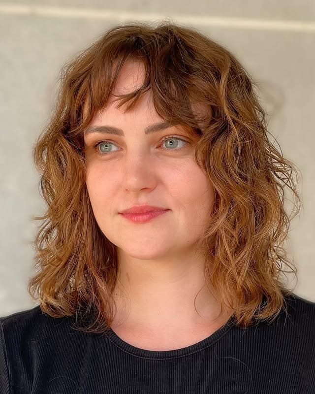 1. Textured Chestnut Brown Shoulder-Length Lob - Shoulder Length Lob