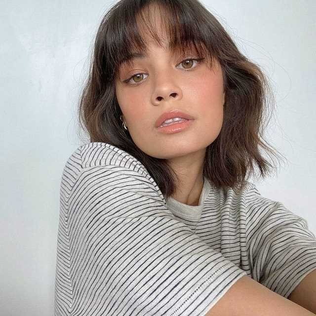 4. Wispy French Bob in Dark Espresso Brown - Short Layered Wispy Haircuts