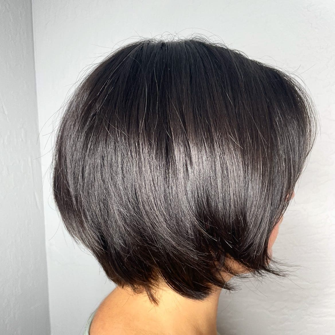 8. Rounded Layered Bob in Deep Chocolate Brown - Short Layered Wispy Haircuts