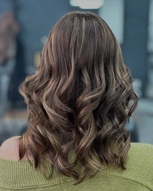 11. Soft Feather Waves with Mocha Brown Balayage - Feather Haircuts For Women