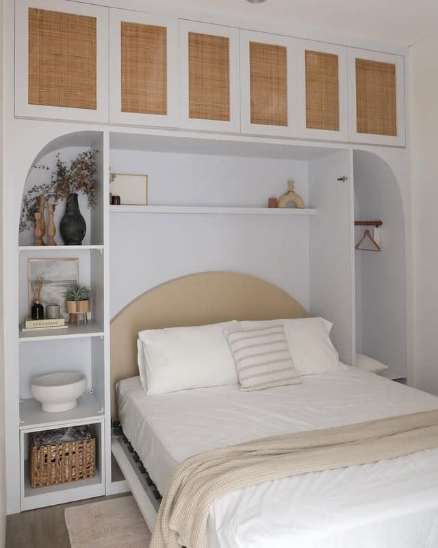8. Space-Saving Built-In Bedroom Storage Design - bedroom ideas