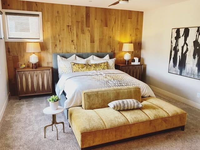 5. Mid-Century Walnut Bedroom Style - retro bedroom ideas