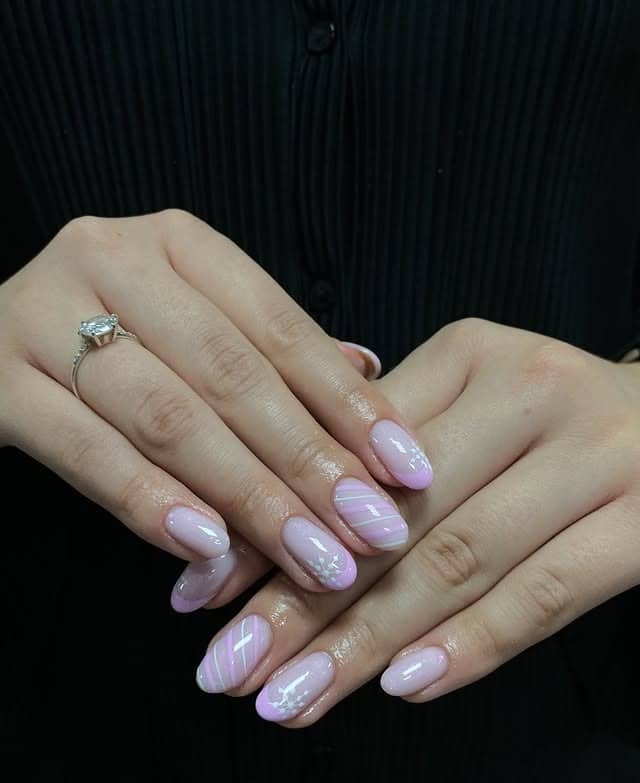 5. Soft Lilac Minimal Winter Nails - winter nail ideas