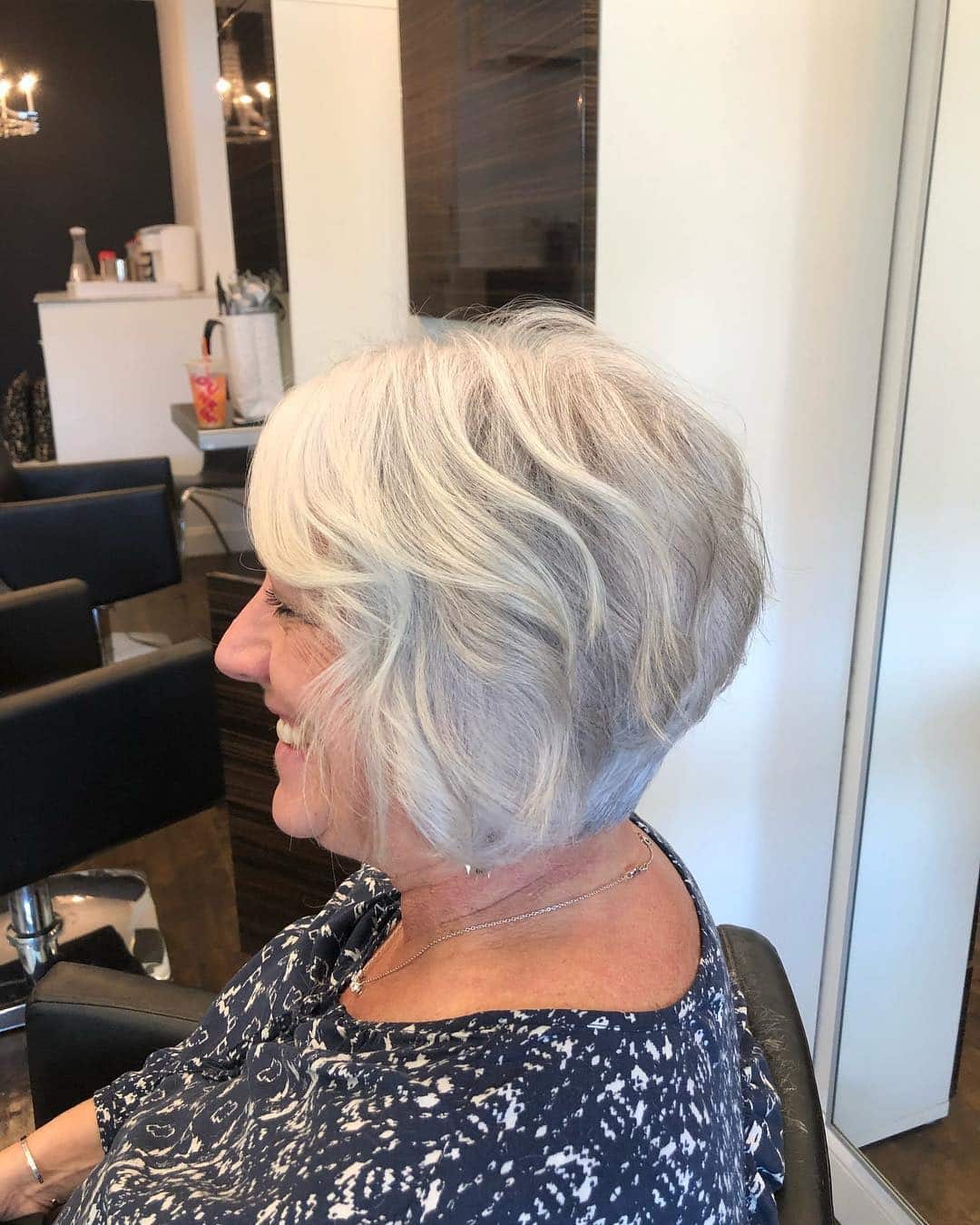 1. Soft Silver Layered Tapered Bob - Short Tapered Haircut