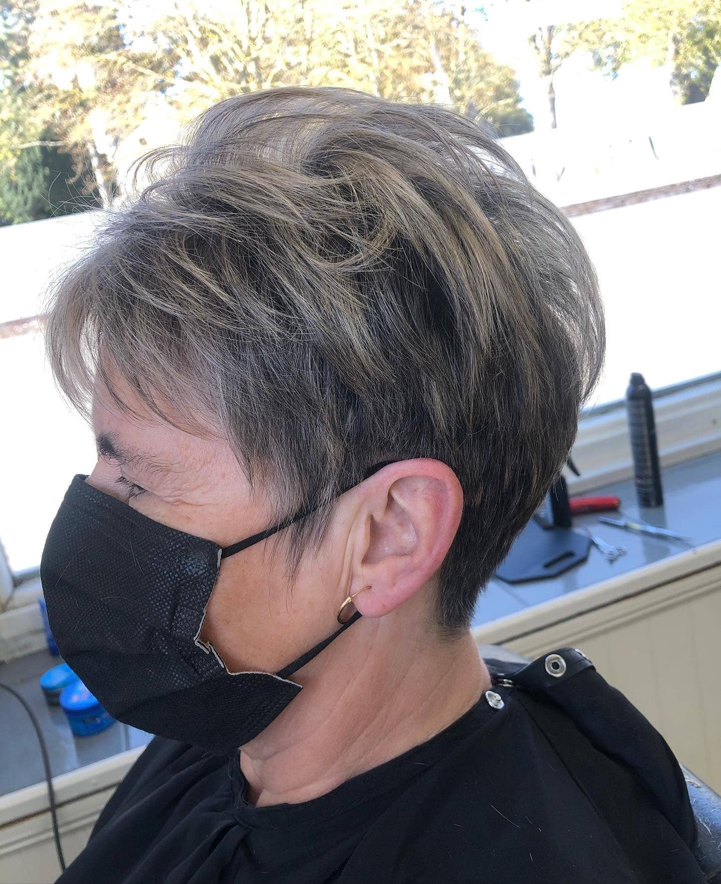 14. Ash Brown Feathered Pixie Cut - Short Tapered Haircut