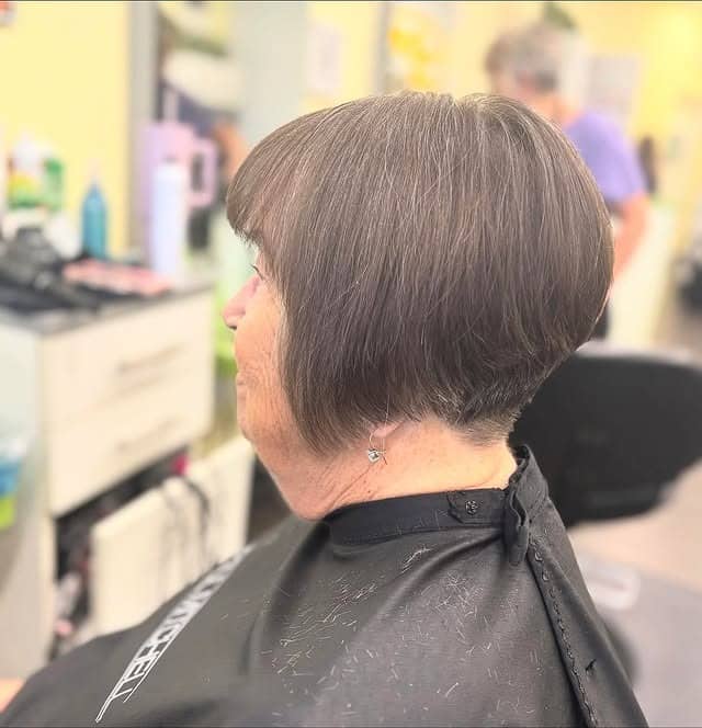 22. Cool Brunette Sleek Tapered Bob - Short Tapered Haircut