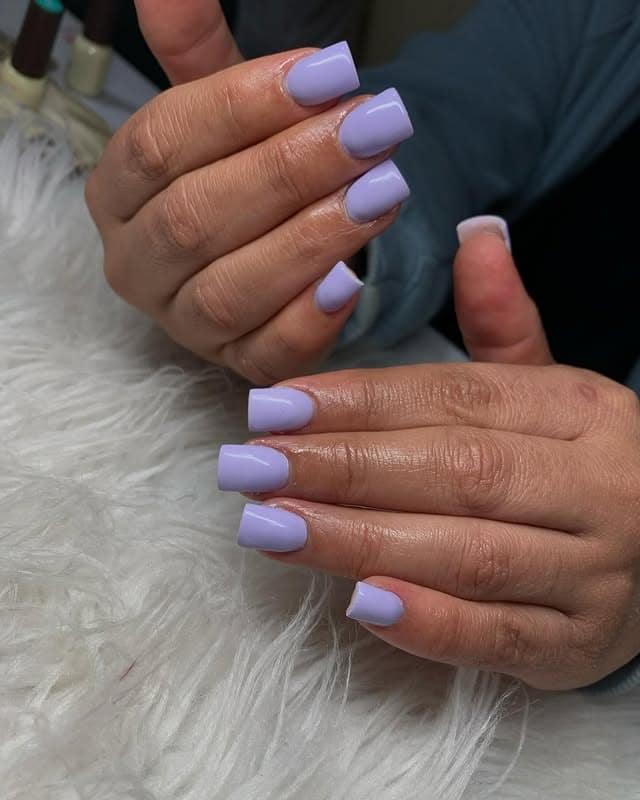 15. Pastel Lilac Square Nails - solid nail color ideas 