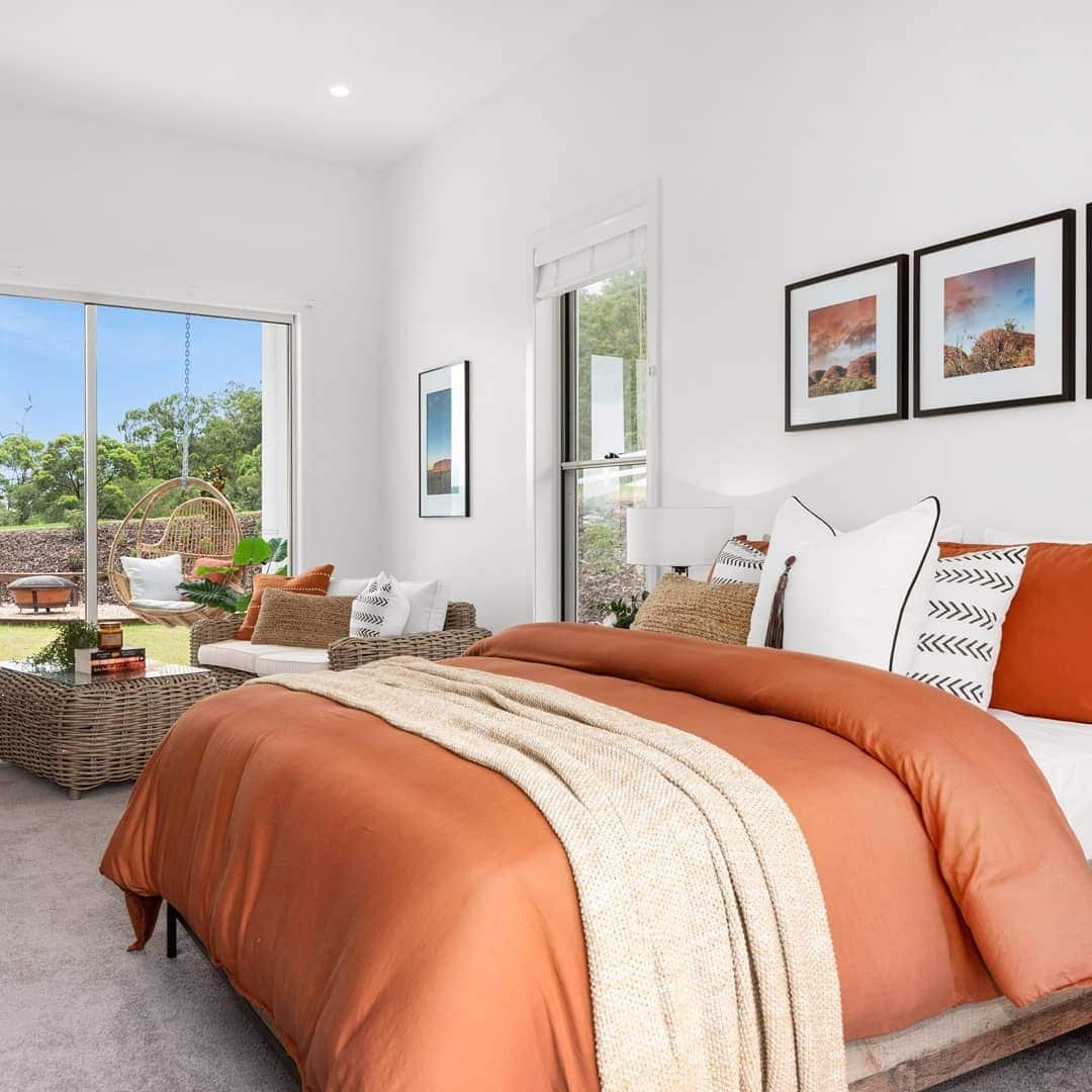 1. Sunbaked Terracotta Bedroom Retreat - burnt orange bedroom ideas