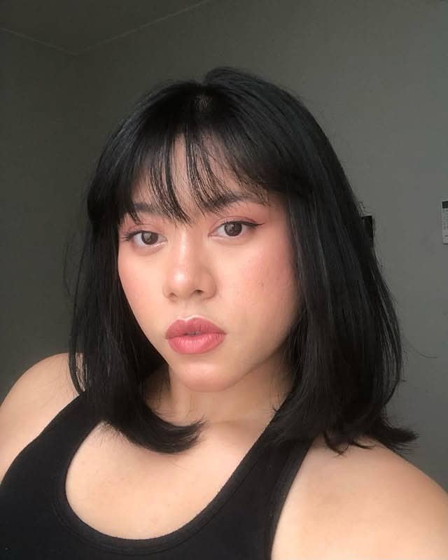 21. Soft Black Blunt Lob with Wispy Fringe - Medium Wispy Haircuts