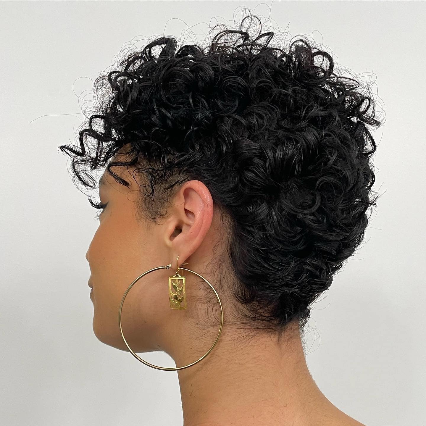 18. Natural Black Curly Pixie Taper - Curly Pixie Hairstyles