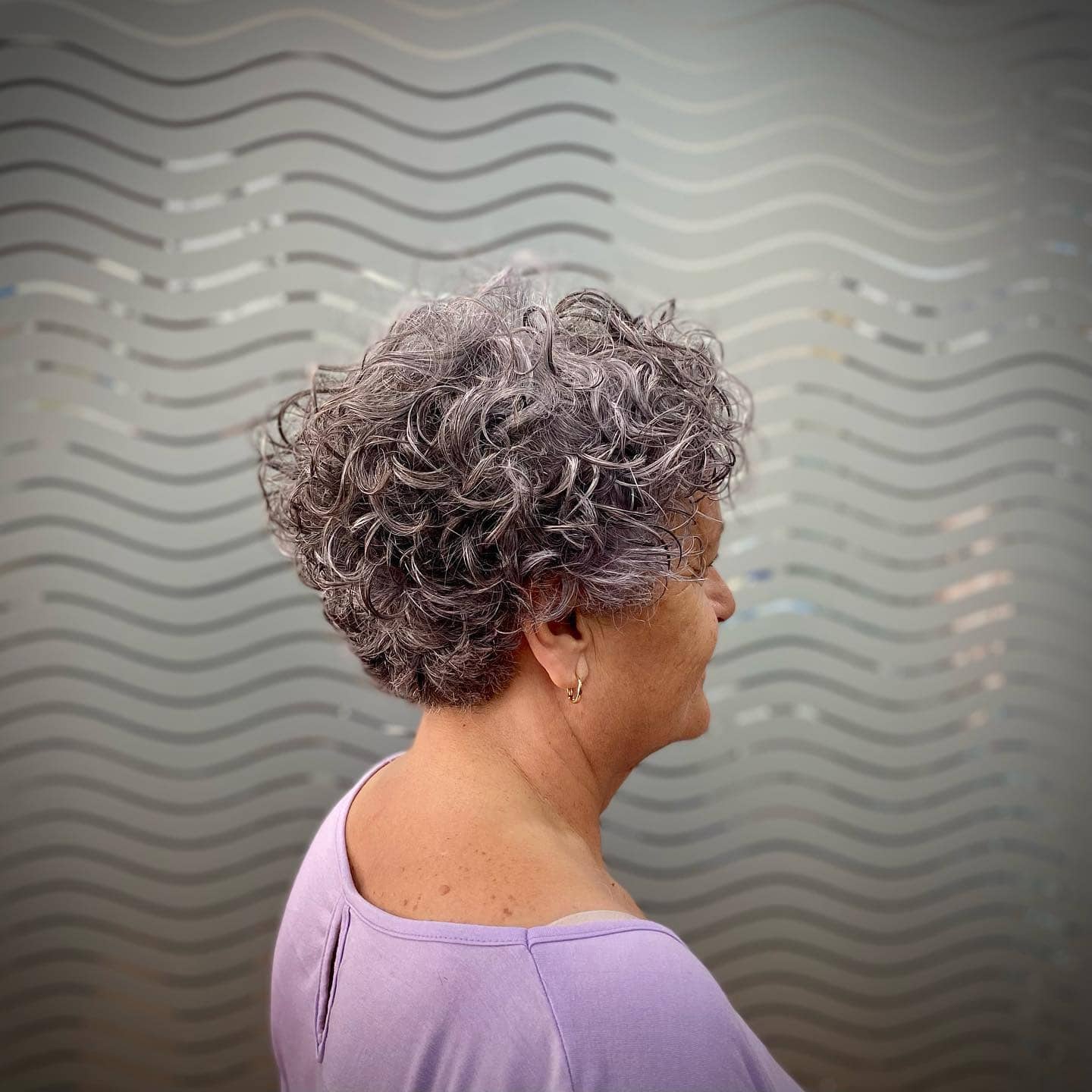 21. Silver Gray Curly Pixie with Soft Layers - Curly Pixie Hairstyles
