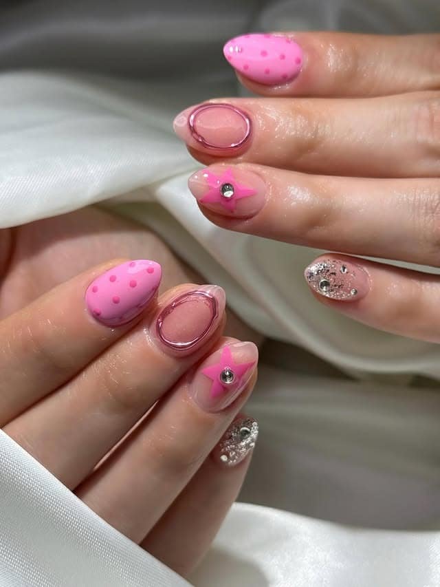 11. Bubblegum Pink Y2K Almond Nails - almond nail ideas