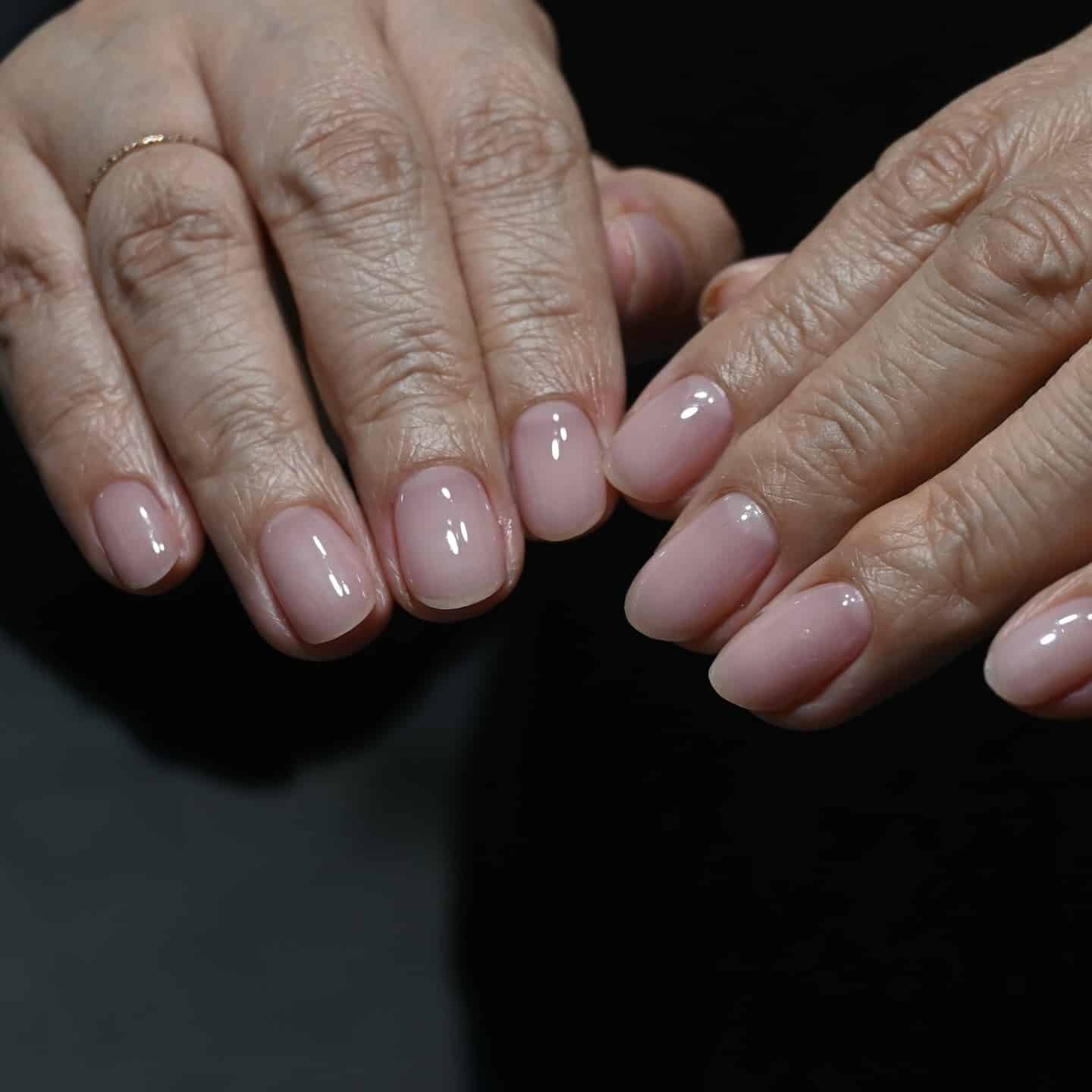 2. Soft Milky Pink Gloss Nails - office nail ideas