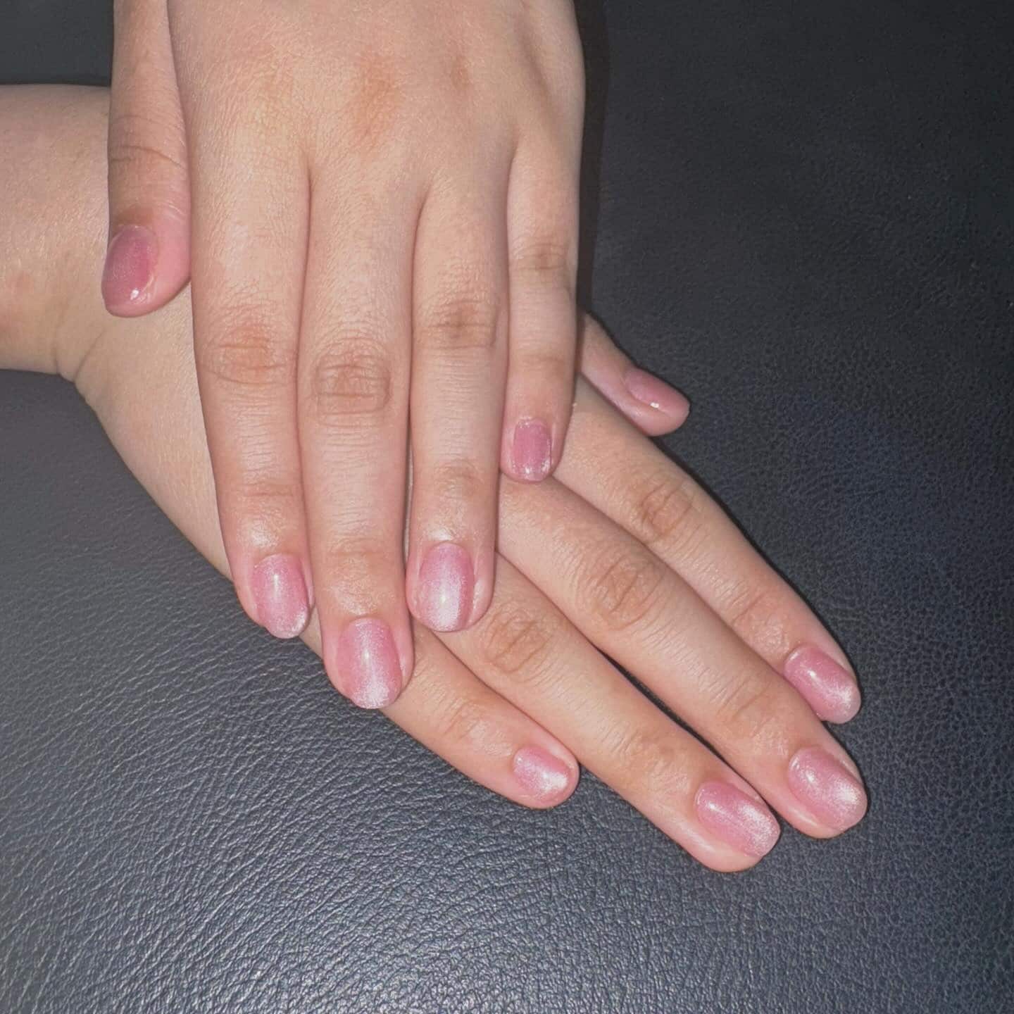9. Pink Pearl Sheer Nails - office nail ideas
