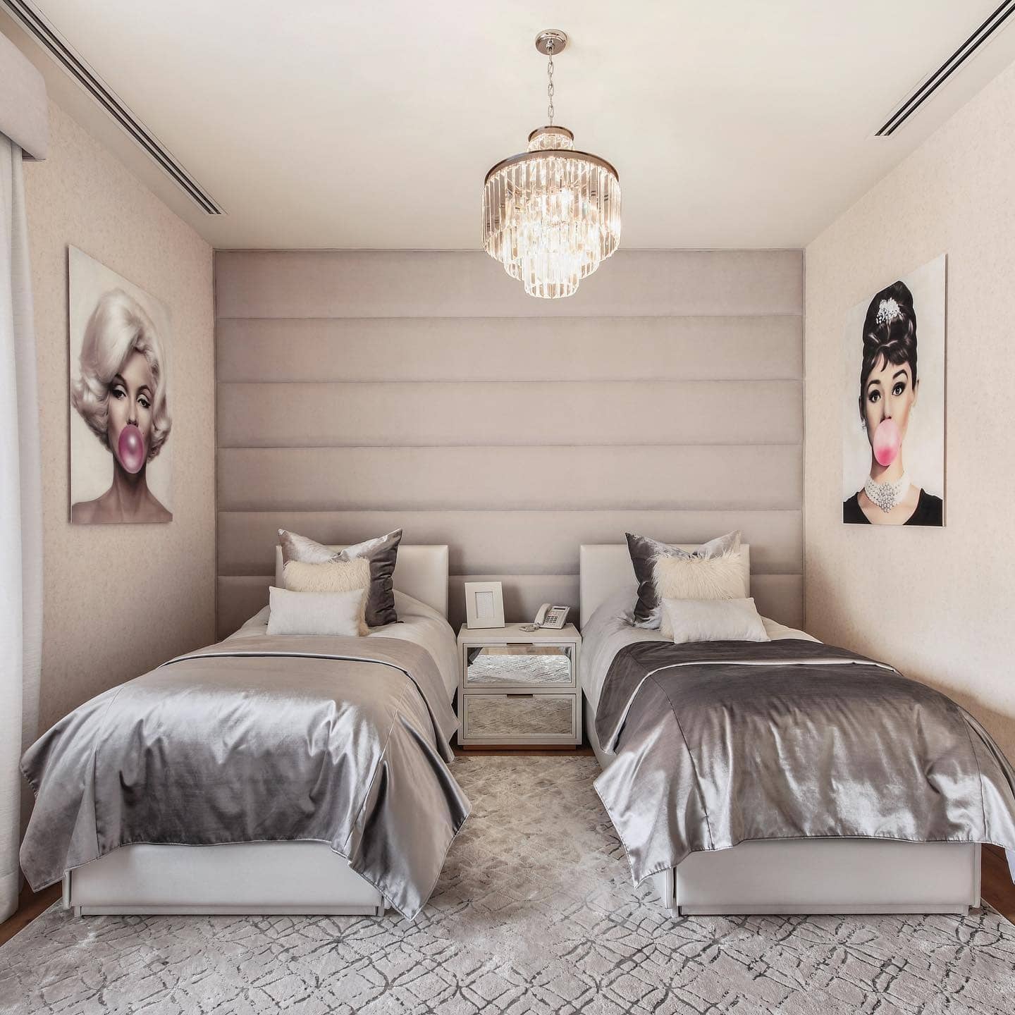 6. Glam Silver and Blush Twin Teen Bedroom - teen bedroom ideas