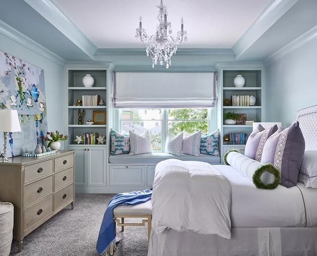 22. Powder Blue and Lavender Elegant Teen Bedroom - teen bedroom ideas